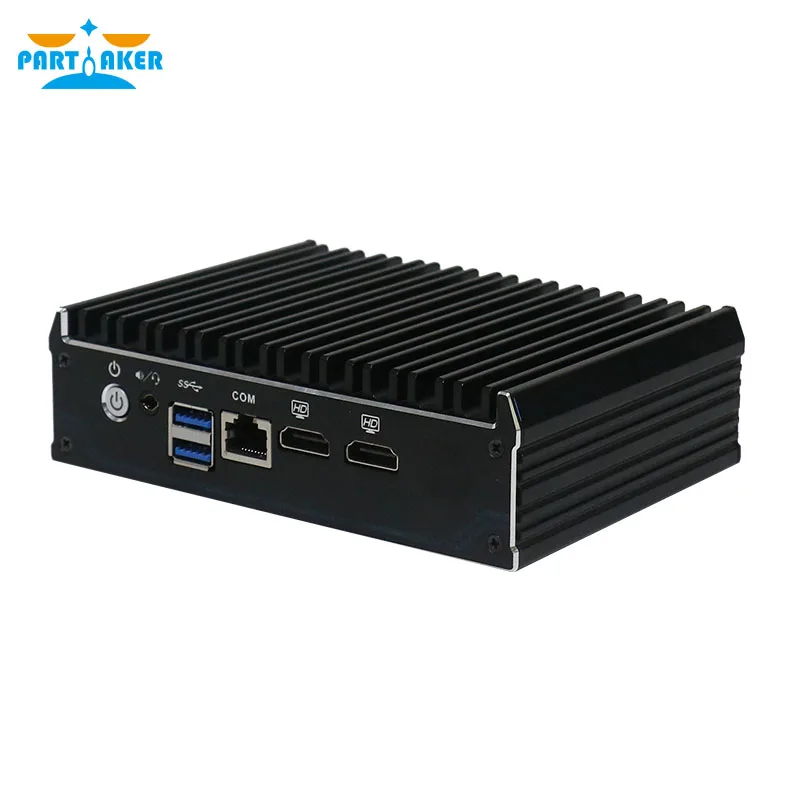 Partaker C3 Intel AES-NI J3160 PfSense Mini PC Máy Chủ Nuc Quạt Không Cánh Barebone Tường Lửa Micro Thiết Bị Với 4 Gigabit Lan