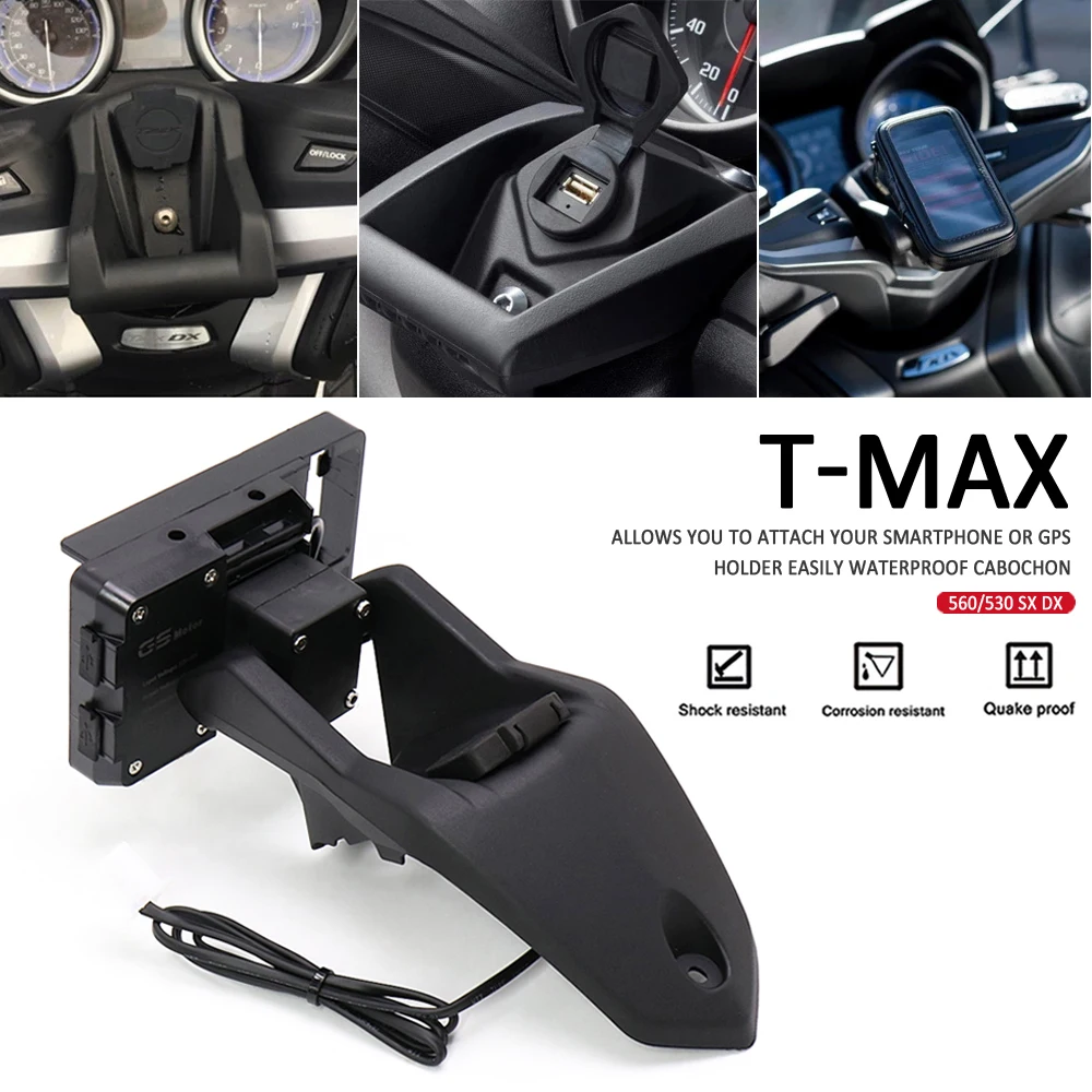 For Yamaha Tmax T-Max 560 T-MAX 530 DX SX New Motorcycle Accessories Phone Navigation Bracket USB Charging Holder Mount