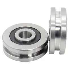 H Groove Bearing ( 2PCS ) 10*37*12*14 mm Steel Bearing Rollers H2/2 H3/2 H4/2 H4/3 Slide Guide Bearings U Wheel Pulley