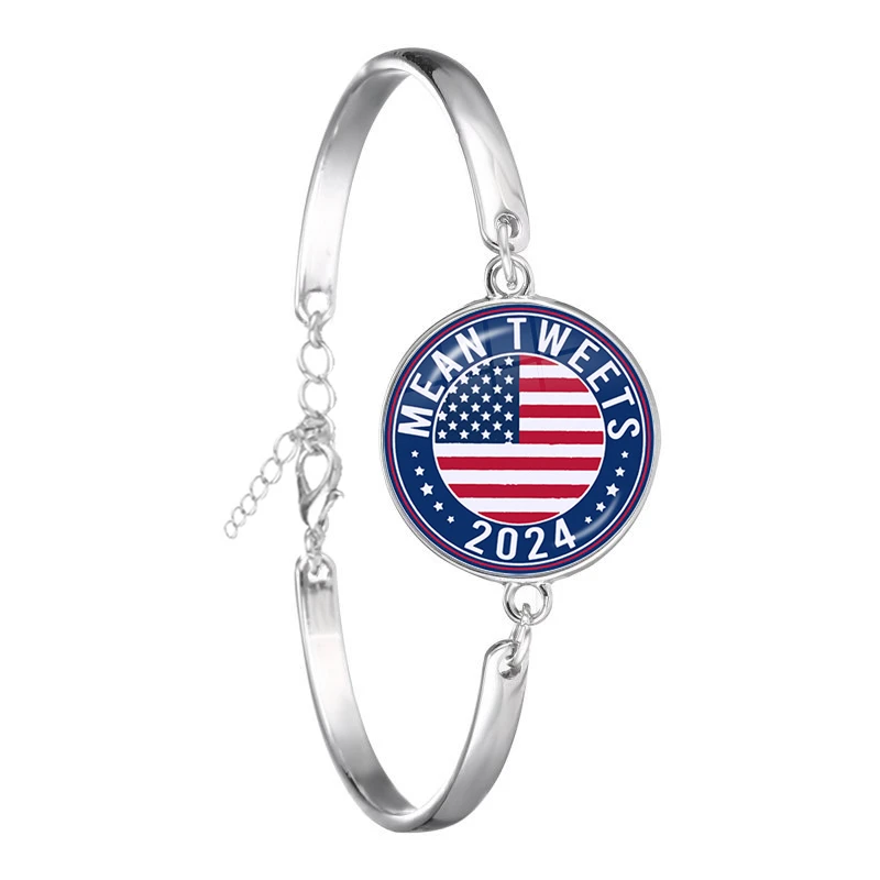 Er Wird Wieder Armband 2024 USA Trump Sammlung Glas Cabochon Silber Überzogene Armreif Schmuck Für Frauen Männer Unterstützung Trump