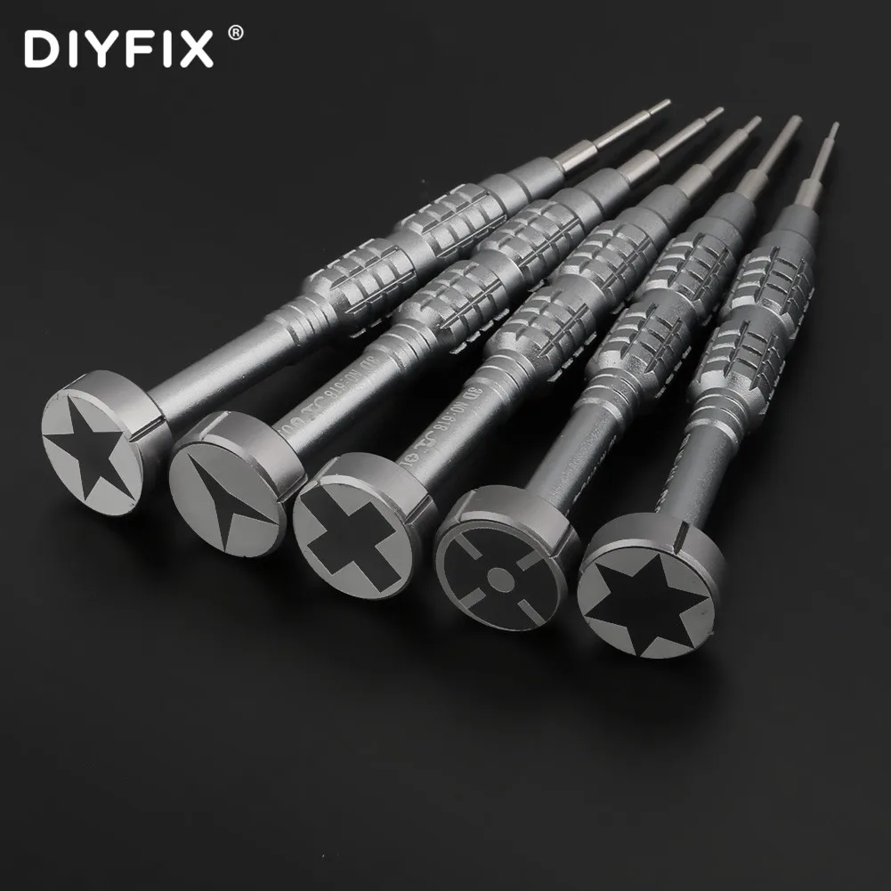 DIYFIX 5 في 1 الدقة مفك مجموعة آيفون 12 سلسلة ثلاثية الأبعاد رأس دفعة الهاتف إصلاح الكمبيوتر التفكيك الترباس مفك