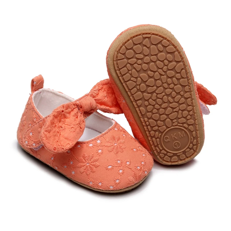 Baywell Newborn Bowknot Princess Shoes  Baby Girls Flats Infant Non-Slip Ballet Slippers Toddler Wedding Shoes First Walkers