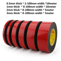 0.5mm 1mm 2mm 3mm thick Black Sponge Double Sided Foam Adhesive Tapes 2mm 5mm 10mm 30mm 50mm 100mm width
