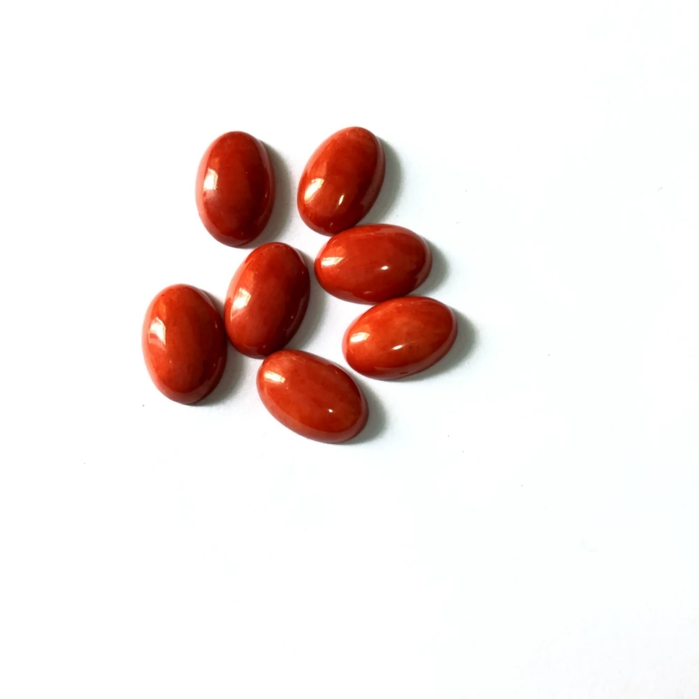 Wholesale 2pcs Natural Orange Coral Bead Cabochon,6mm 8x12mm 10x14mm Oval Sea Bamboo Coral Bead Cabochon Ring Face For Jewelry
