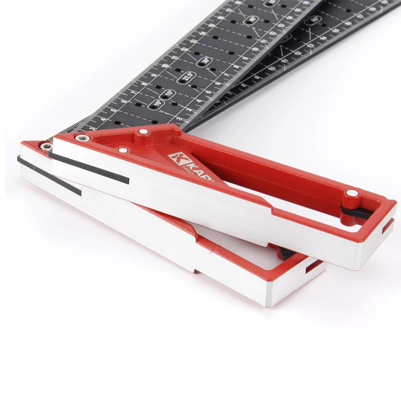 Kapro 354 45/90 Degree Triangle Square Ruler Woodmarking ruler Right angle ruler with hole 25/30/40cm aluminum alloy