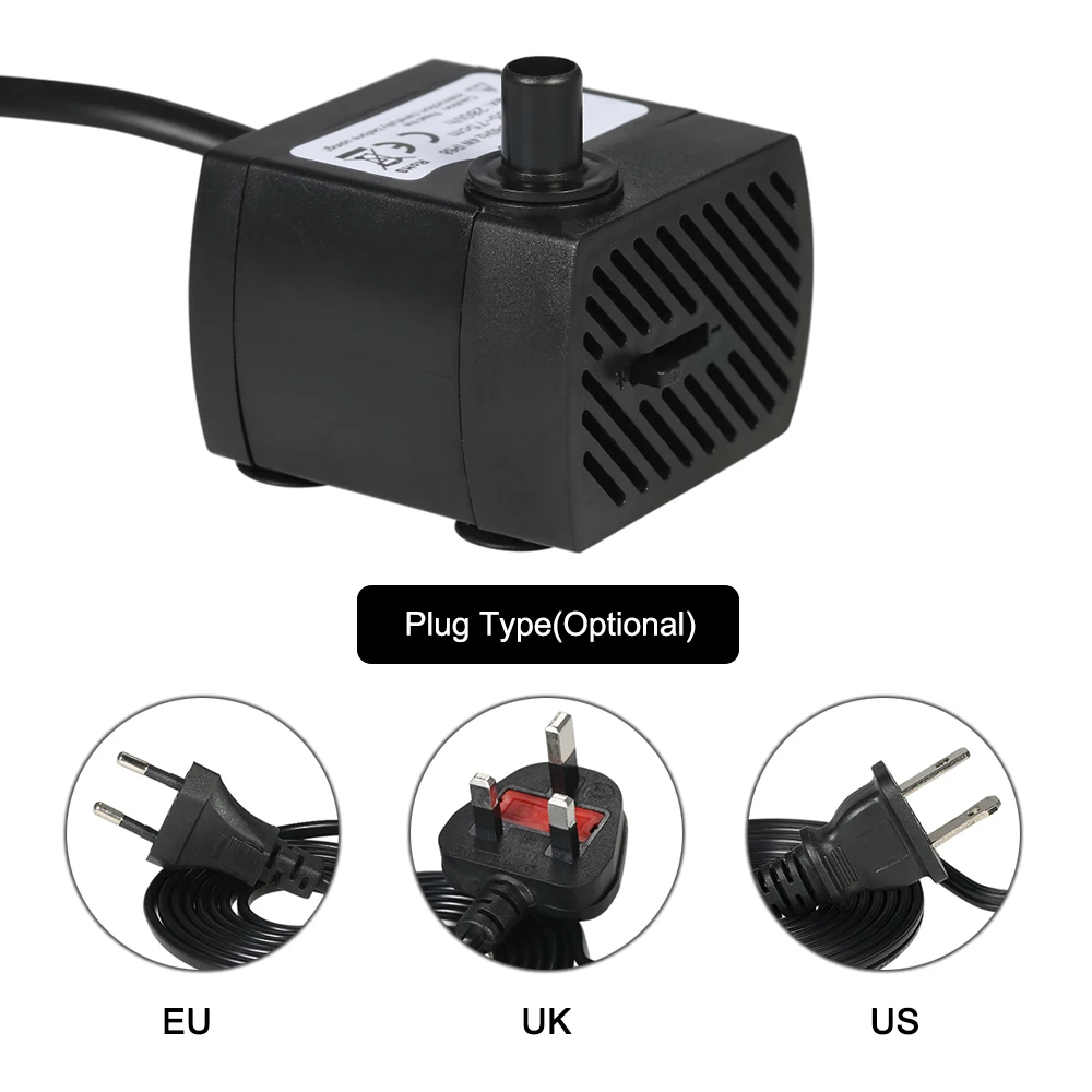 110V/220V 2.5W/3W/4W/5W Ultra-Quiet Submersible Water Fountain Pump Filter Fish Pond Aquarium Water Pump Tank Garden Fountain