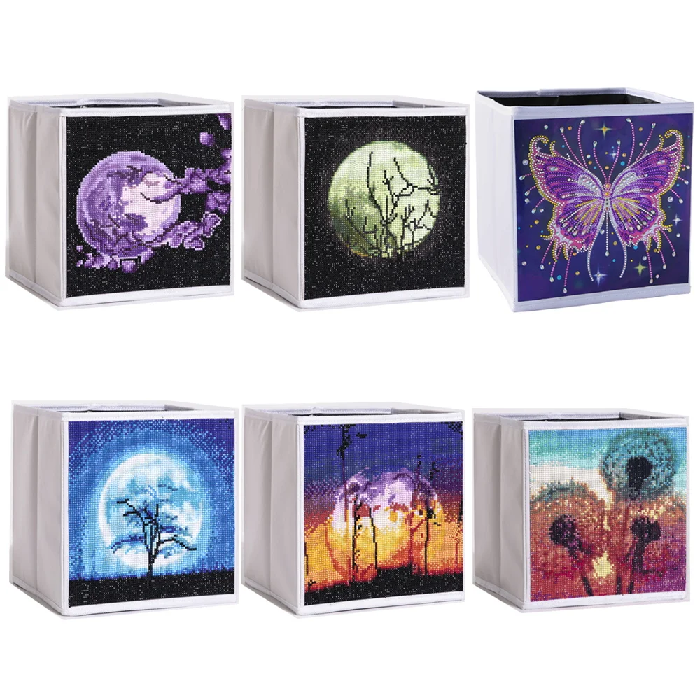 

DIY Diamond Art Painting Storage Box Full Drill Cross Stitch Embroidery Diamond Art Storage Case for Bedroom Home Art Craft