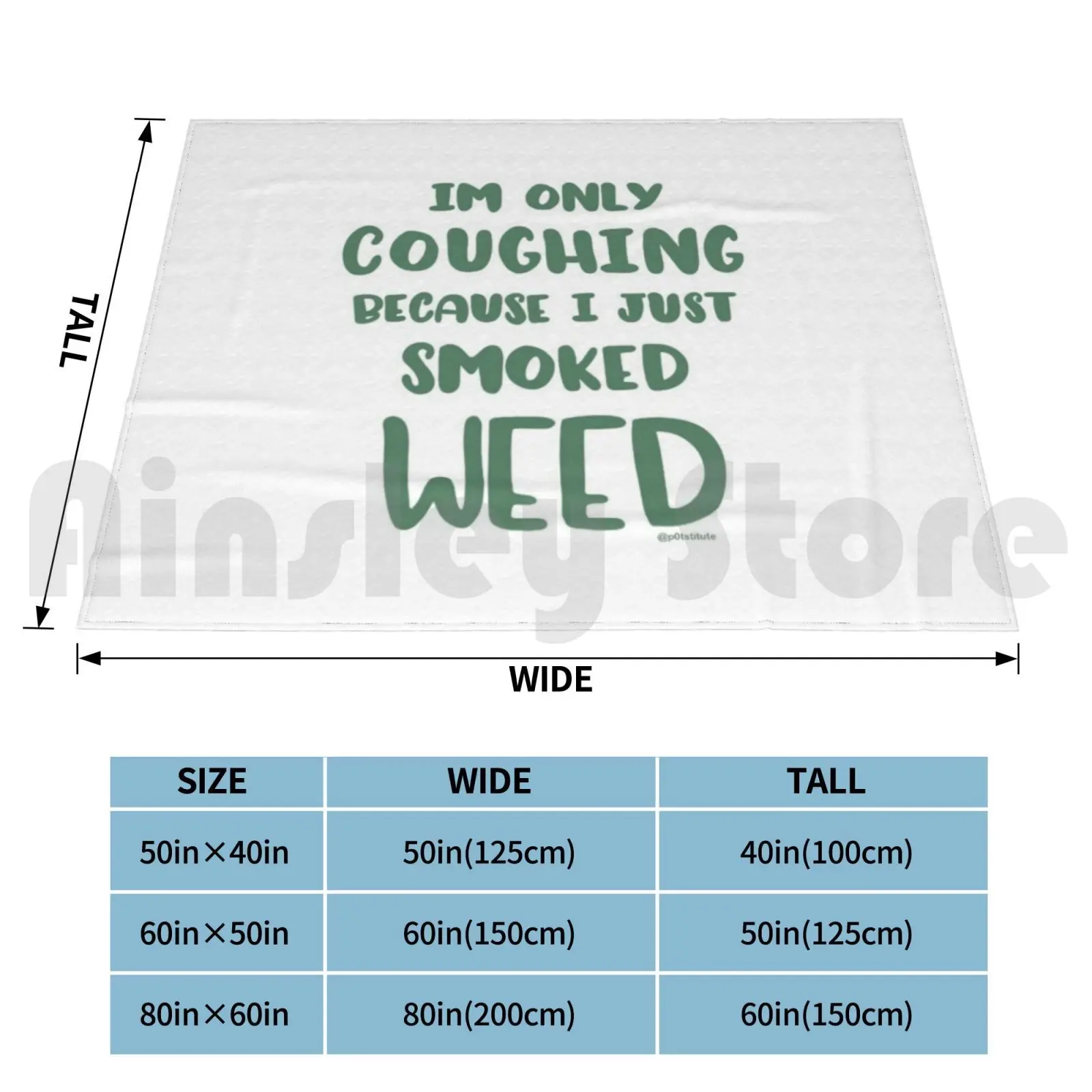 Only Coughing Blanket Super Soft Warm Light Thin Cough Quarantine Weed Smoke Pot