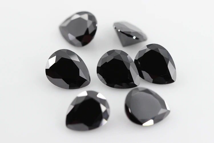 5A Pear Double CheckerBoard Cubic Zirconia Stone Multicolor Brilliant Cut Loose CZ Stones Synthetic Gems Beads For Jewelry