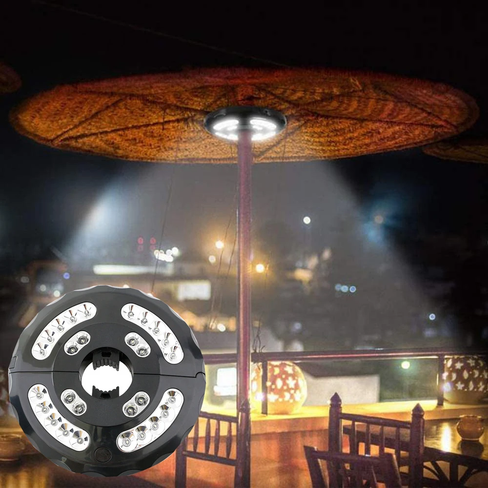 

28 LED Parasol Lights Garden Patio Umbrella Light 3 Lighting Modes Portable Outdoor Emergency Light Wireless Camping Tent Lamp