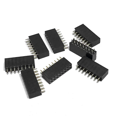 10PCS Double Row Pin Female Header Socket Pitch 2.54mm 2*2p 3p 4p 5p 6p 8p 10p 12p 40p Pin Connector