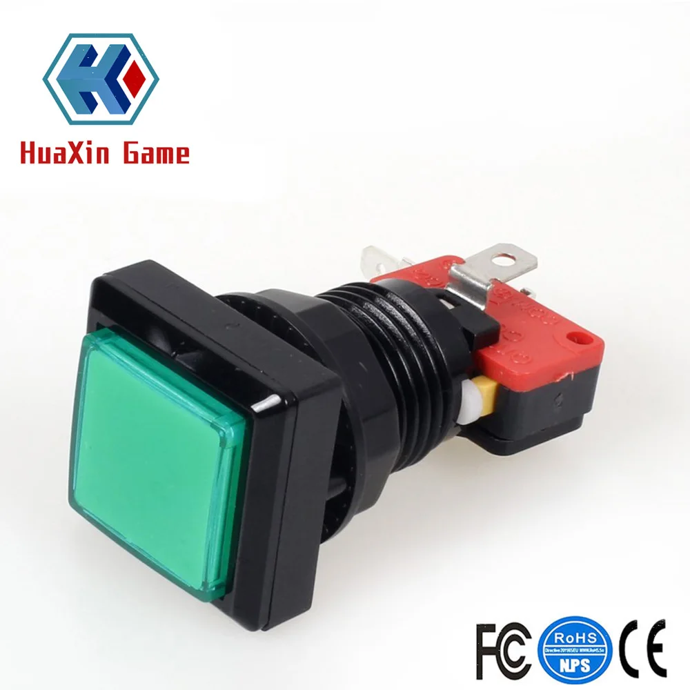5V 12V, Square Shape LED Illuminated Push Button with Micro Switch, Arcade Machine, Gaming Video Game Consoles, Jamma Kit, 10PCS