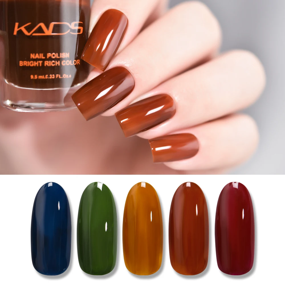 New Nail Polish 9.5ml Quick-drying Translucent Jelly Nail Polish 5 Color Optional Semi-transparent Nail Art Varnish Lacquer