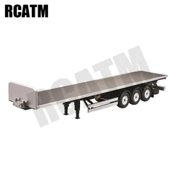 3-axle Flatbed Container Trailer for 1/14 Tamiya RC Truck Trailer Scania 620 Actros Volvo MAN TGX LESU HERCULES DIY