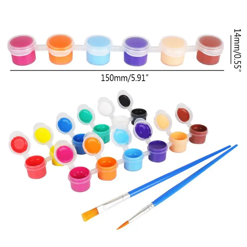 2ml 12 Vibrant Colors Washable Gouache Paint for Kids School Finger Paint For Oil Painting Nail Art Clothes Art Digital