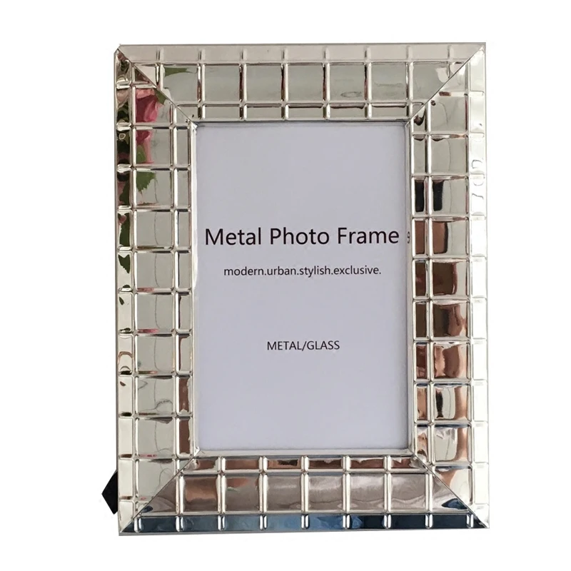 Silver Plated Metal Photo Displays Stand, Simple Style, Desktop Stand, Luxury, MPF012