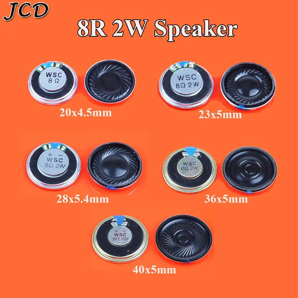 JCD speaker 2W 8 Ohms 8R 8Ohm Speakers diameter 20mm 23mm 28mm 36mm 40mm small horn