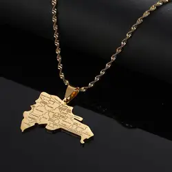 Stainless Steel Dominican Map Pendant Necklaces Dominicans Country Map Jewelry