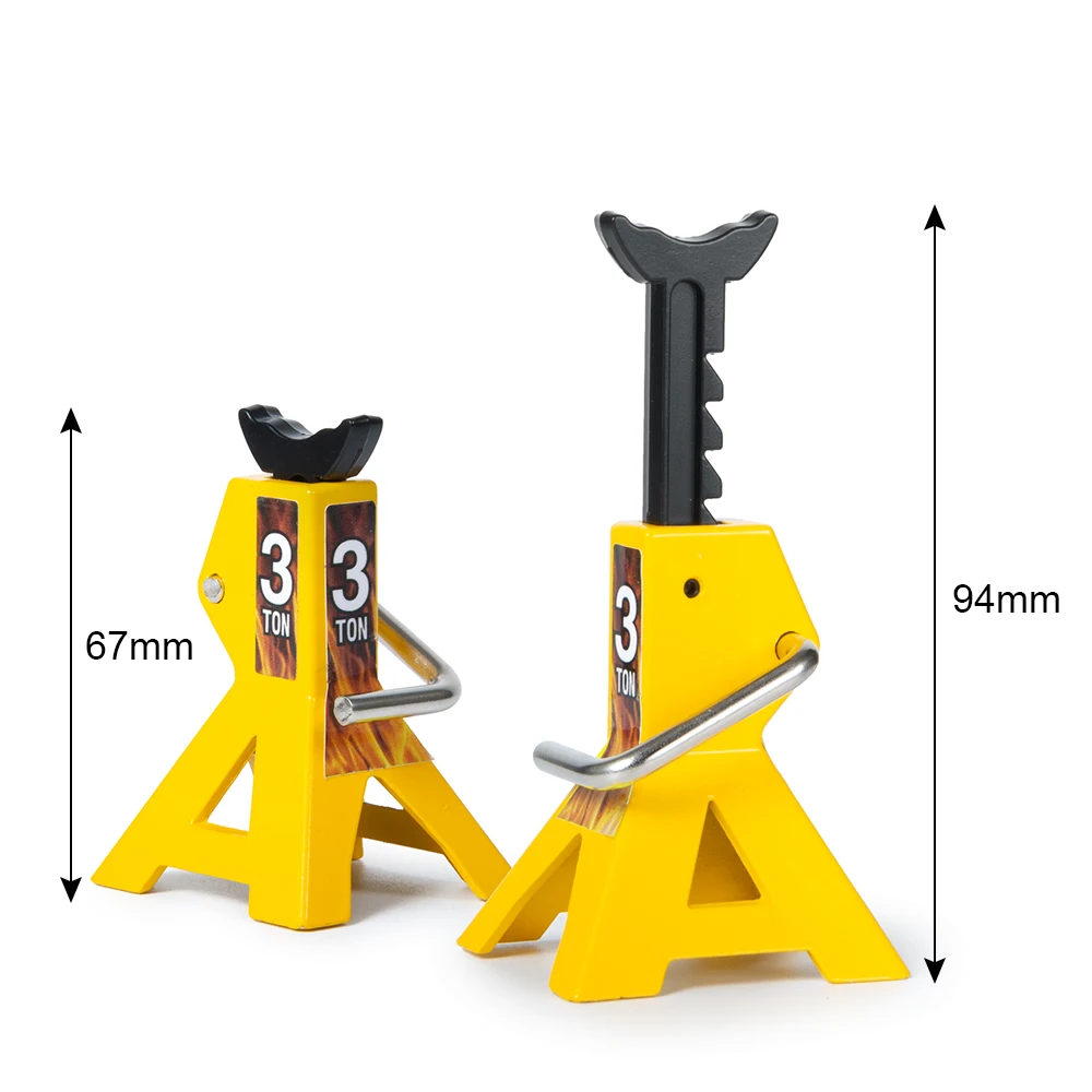 AXSPEED 2 sztuki symulacja Mini metalowa wysokość regulowana 3T 6T Jack stojak do samochodu TRX4 TRX6 osiowy SCX10 II Wraith 1/10 RC