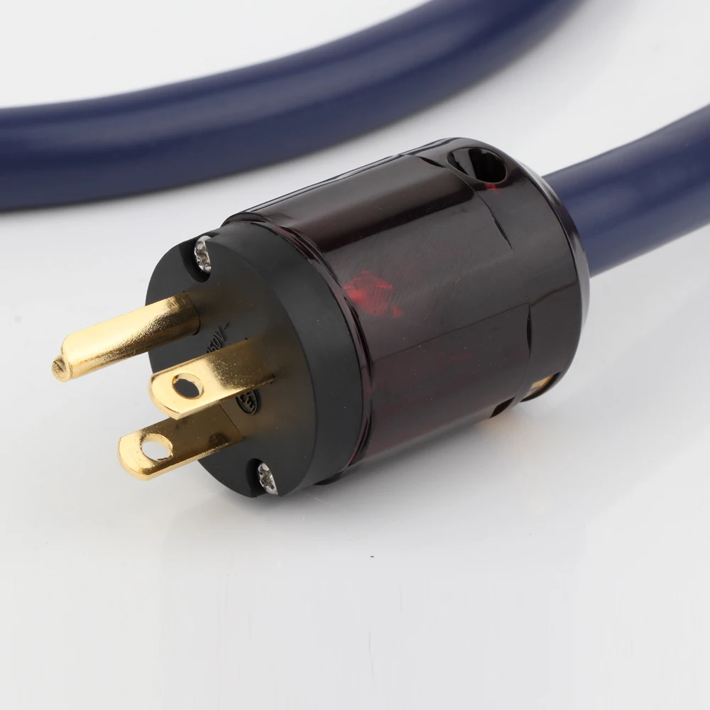 Hi-end kabel daya 4N OFC audio hifi versi US kabel daya AC kabel listrik berlapis emas US plug konektor kabel daya utama