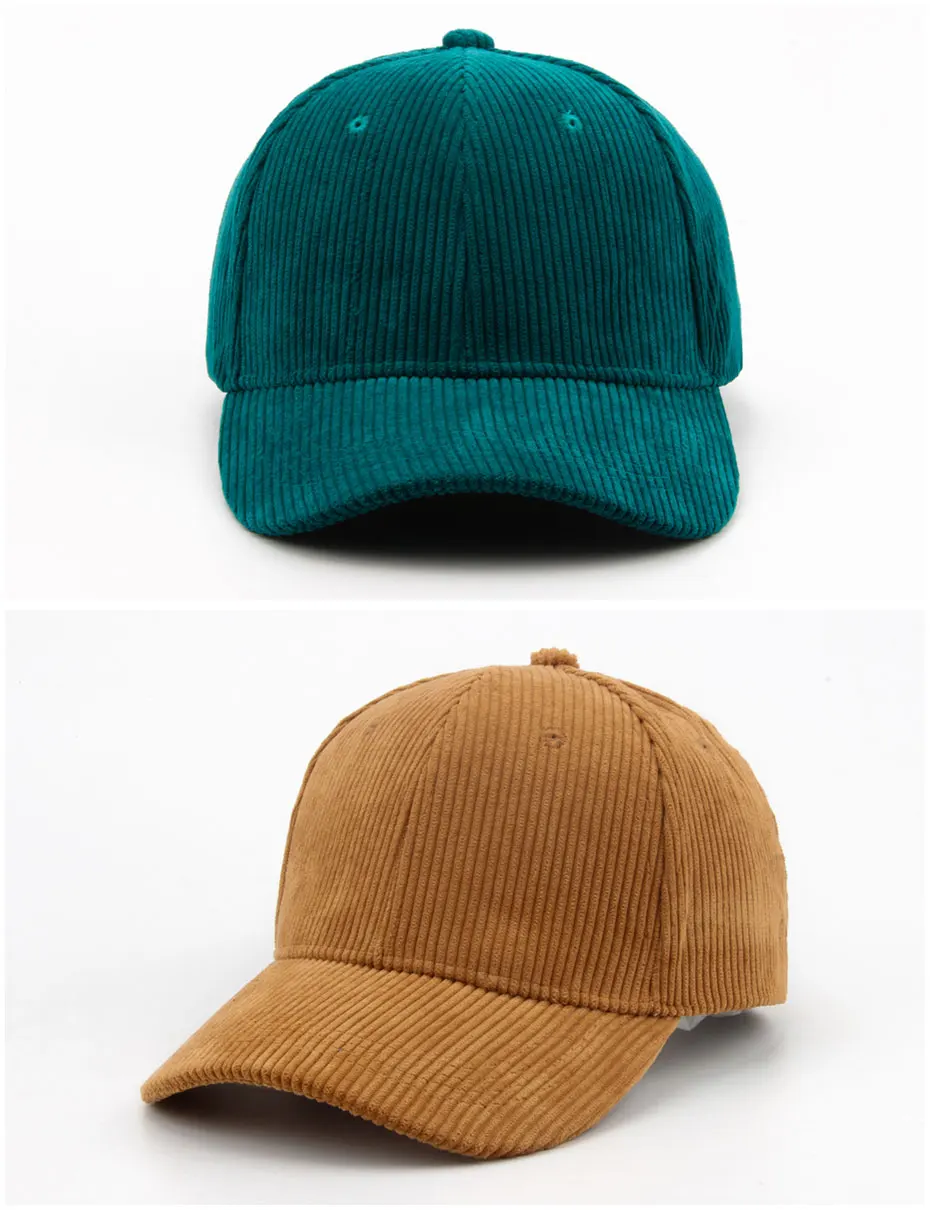 CNTANG Neue Cord-Baseballkappe für Damen und Herren, modische Snapback-Kappe für Herbst und Winter, Hip-Hop-Kappen, lässige Vintage-Markenhüte, Unisex – Detail 4