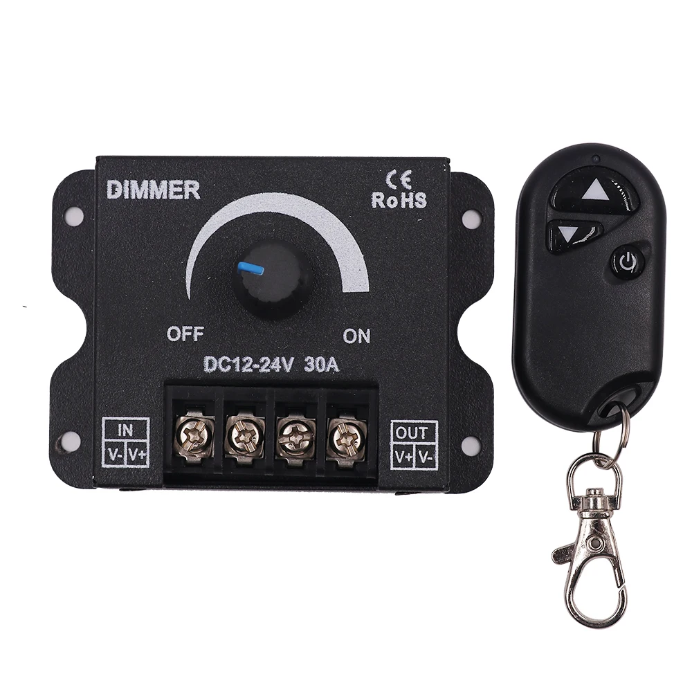 3 Button RF Wireless Remote Controller Keychain Switch DC 12V 24V 4 Channels Dimmer Iron Shell Waterproof Knob Switching Control