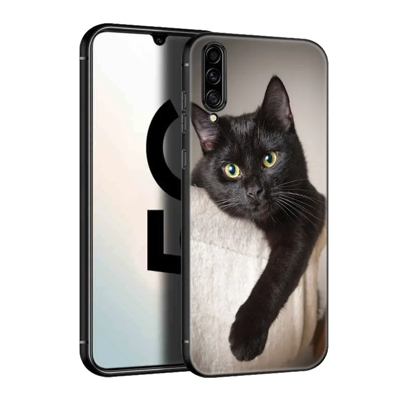 Black Cat Staring Eye On Case For Samsung A13 A01 Core A03S A10 A20E A21 A30 A40 A41 A42 A82 A90 A6 A7 A8 A9 Plus 2018 A5 2017