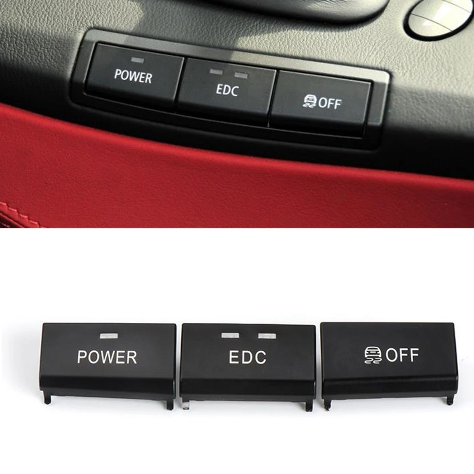 

For BMW 3 Series E90 E92 E93 M3 2008-2013 Center Console Mode OFF EDC Power Switch Button Cover Keyswitch Key Knob Black Cap