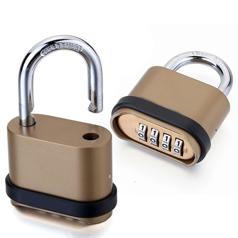 Four-Digit Number Combination Padlock Waterproof Lock For Garage Closet Door Security Safety Lock Code Keyed Anti-thieft Lock