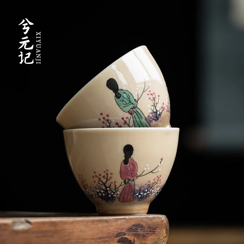 |Xiyuanji tea cup Master Cup single cup female Kungfu for personal use, hand-painted ceramic kiln, single gift box