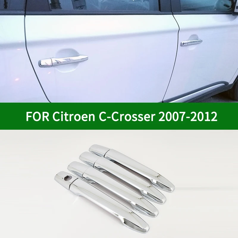 

Chrome silver car side Door Handle Covers Trims For Citroen C-Crosser 2007-2012 2008 2009 2010 2011