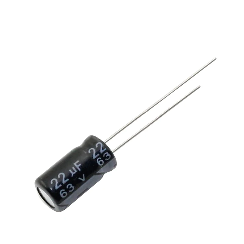 63v22uf 6x12mm Aluminum Electrolytic Capacitors 22uf63v 63v22mf 22mf63v 63v 22uf 63wv 63vdc 22MFD 33uf 47uf 100uf 220uf 330uf