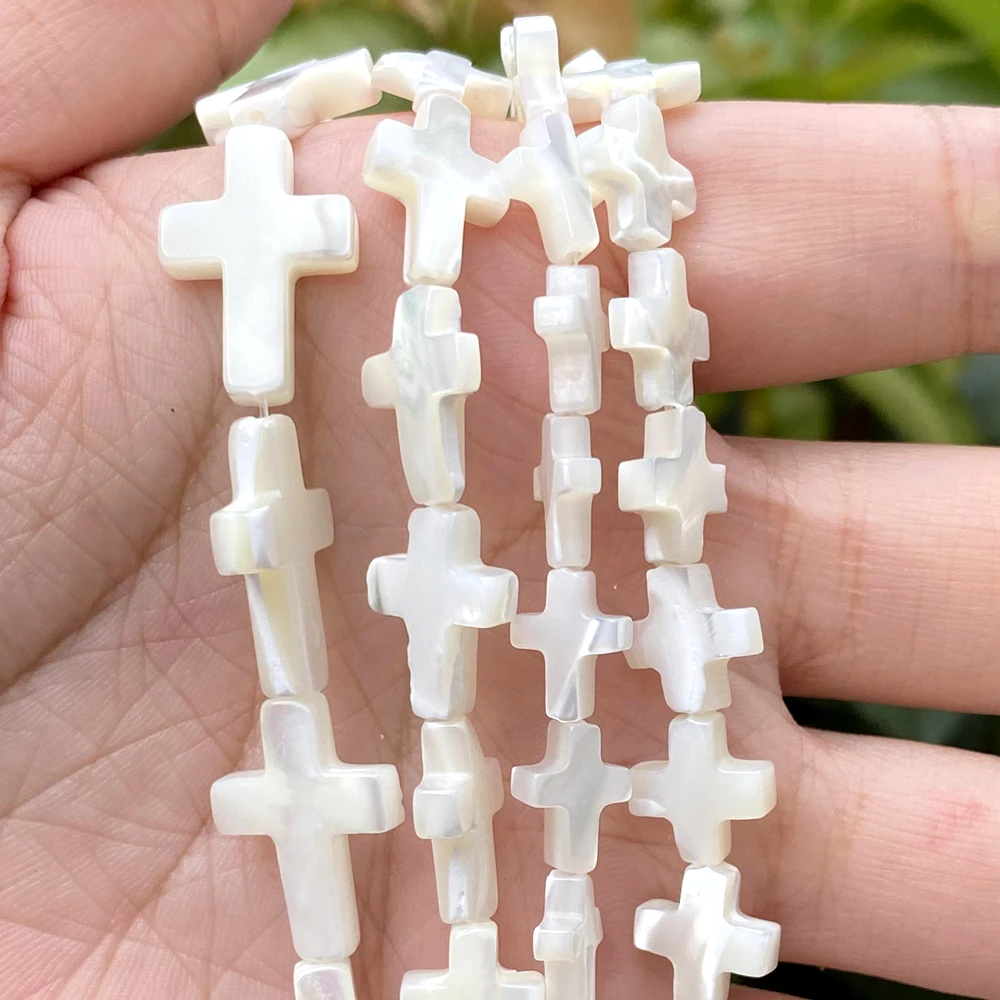 Natural White Cross Shell Beads Necklace Bracelet Accessories For Jewelry Making Diy Loose Beads Mother Of Pearl Shell
