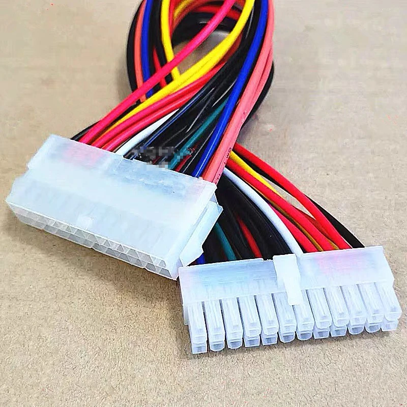 24Pin To 24Pin Supply Extension Cable 600V 105 ATX 24 Pin Male To 24 Pin Female Internal PC PSU TW Power Lead Connector Wire