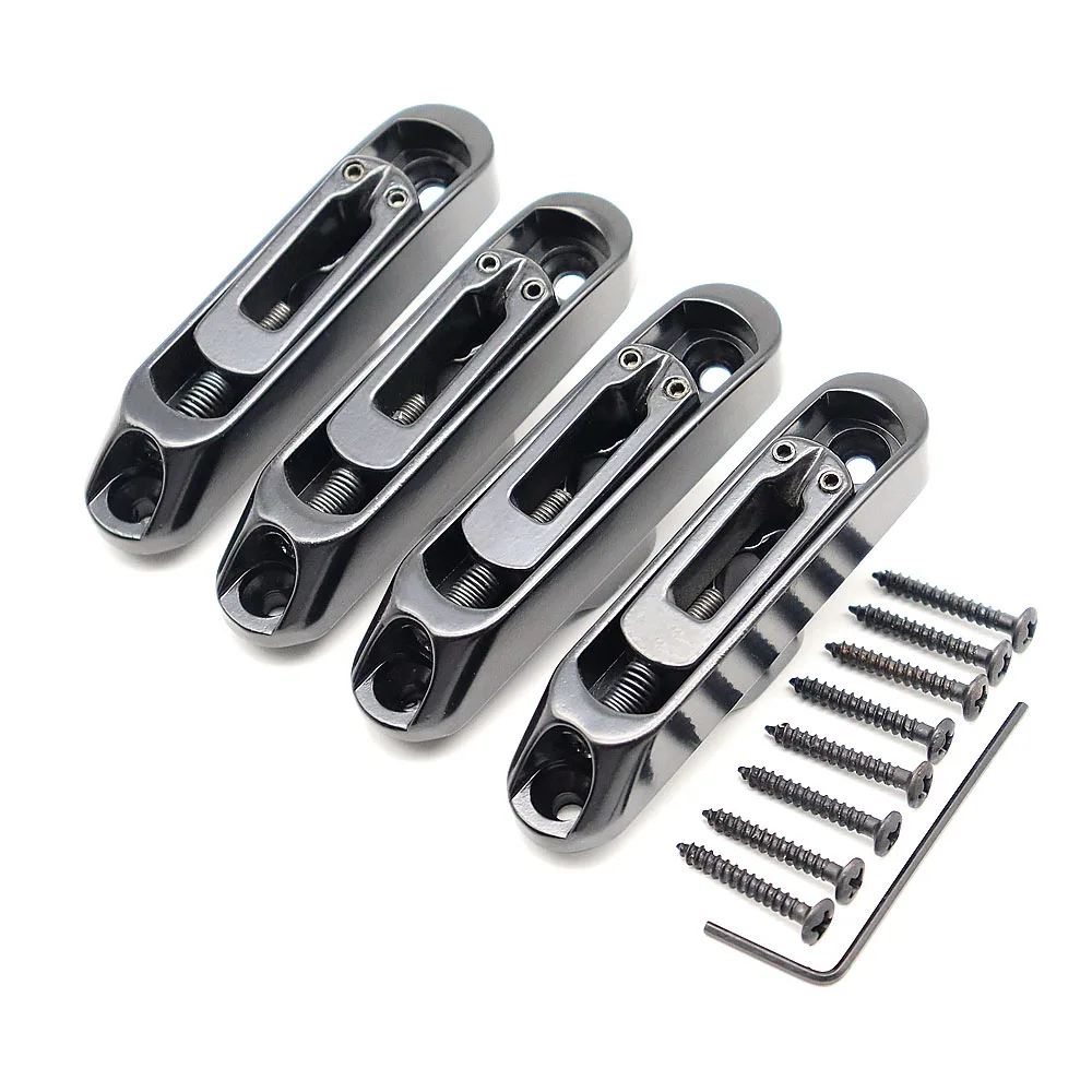 4 Pcs Heavy Duty BASS Guitar Bridge Saddles For 4 String Bass Parts