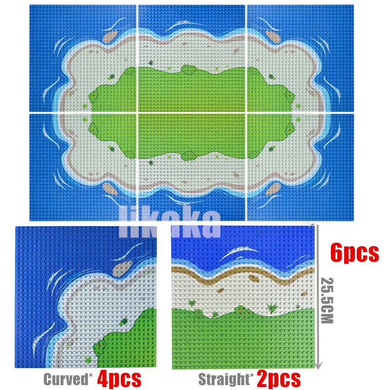 32*32 Dots Road Grondplaten Klassieke Bouwstenen Bouw Speelgoed Stad Straat Bricks Compatibel 32X32 Rivier Placas de Base