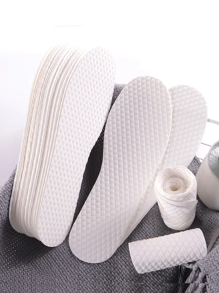 10 Pairs/Pack Disposable Insoles Nature Wood Pulp Insoles Men and Women Thin Breathable Sweat Soft Comfortable Shoe Pad