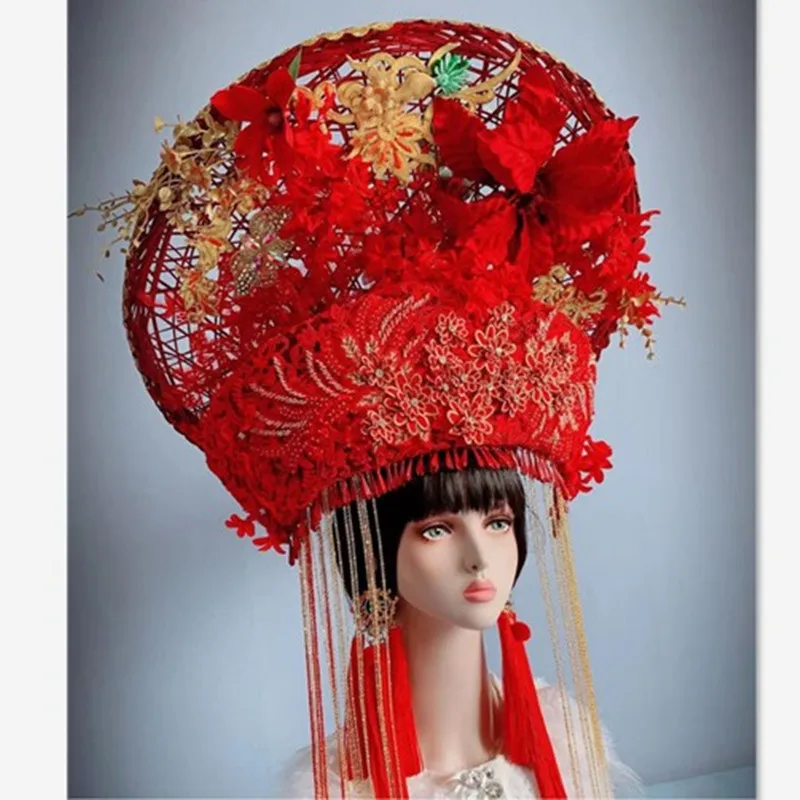 

Exaggerated bride hats for women photography art hats model race stage performance hats wedding photography