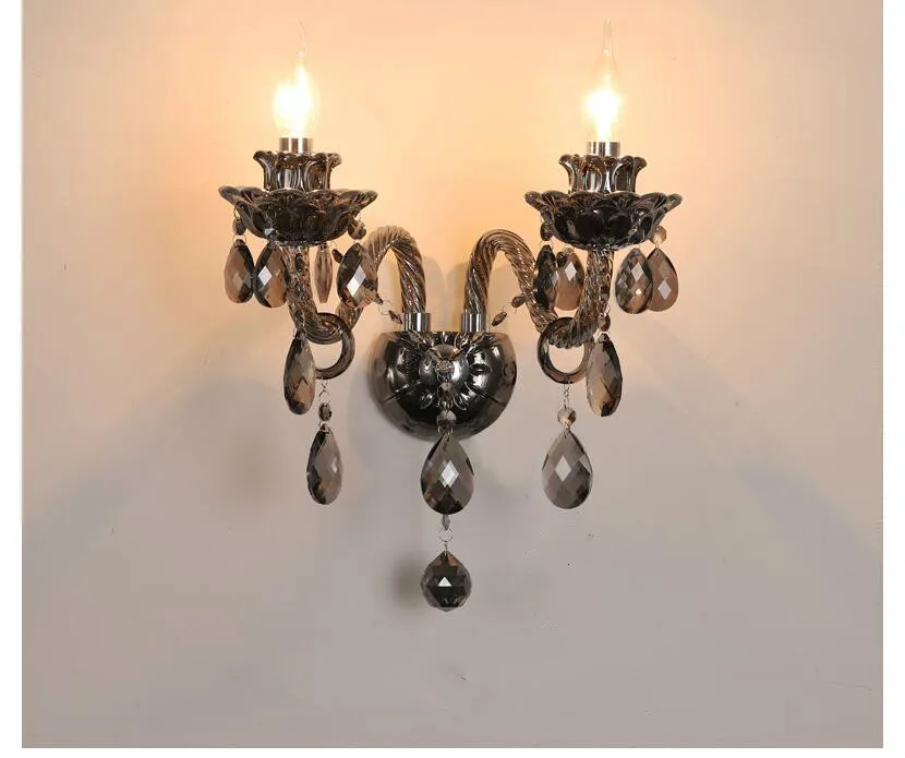 Modern Crystal Wall Lamp Luxury De Living Room K9 Crystal Wall Light Top Grade Beside Crystal Wall Lighting Crystal Wall Sconce