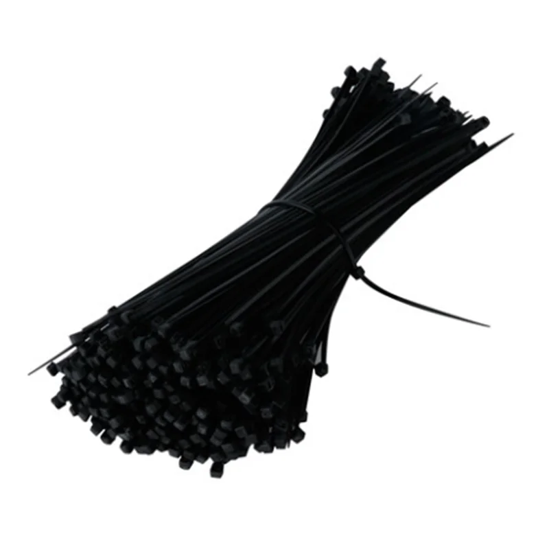 100PCS 3 X 60/80/100/120/150/200mm 4 X 150/200/250/300 Black Cable Wire Zip Ties Self Locking Nylon Cable Tie