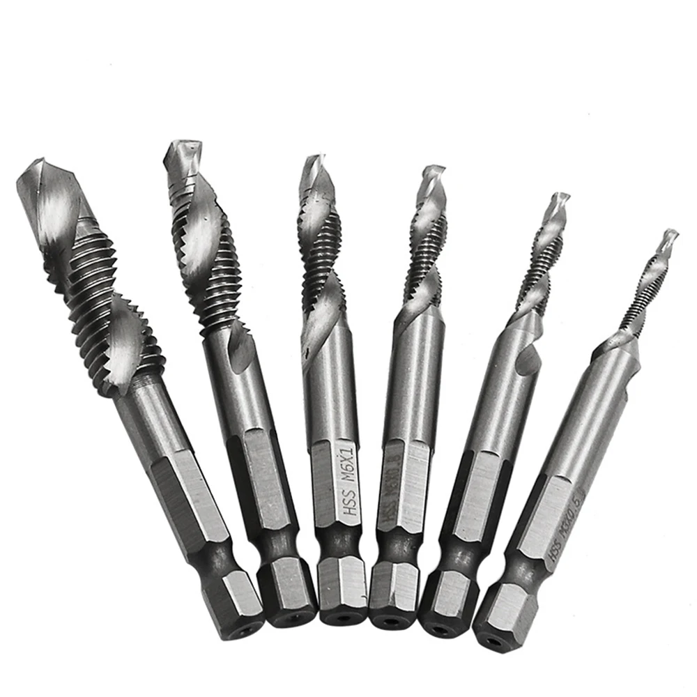 Brocas de tornillo de piezas para carpintería, 6 M3-M10, HSS 4341, broca de combinación métrica, acero de alta velocidad, titanio