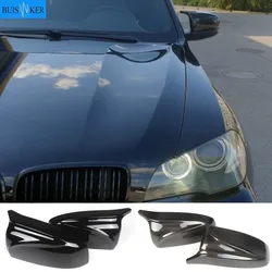 Carbon Fiber/ABS 2x Mirror Cover X5 X6 Car Side Rearview Mirror Cap Cover Shell Replacement For BMW X5 X6 E70 E71 2007-2013