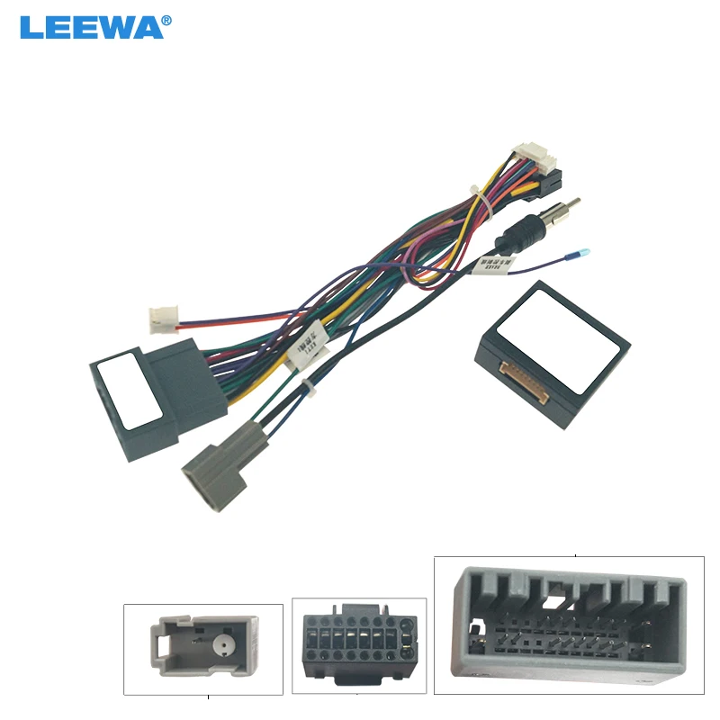 

LEEWA Car Audio 16PIN CD/DVD Player Power Calbe Adapter With Canbus Box For Honda Fit 2021 Stereo Plug Wiring Harness #CA6972