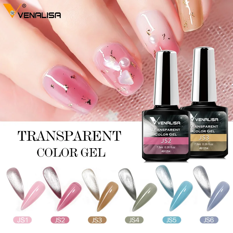 Venalisa Jelly Glass Gel Nail Polish 7.5ml UV LED Gel Varnish Summer Translucent Color Nail Gel Soak off Gel Polish Nail Art gel