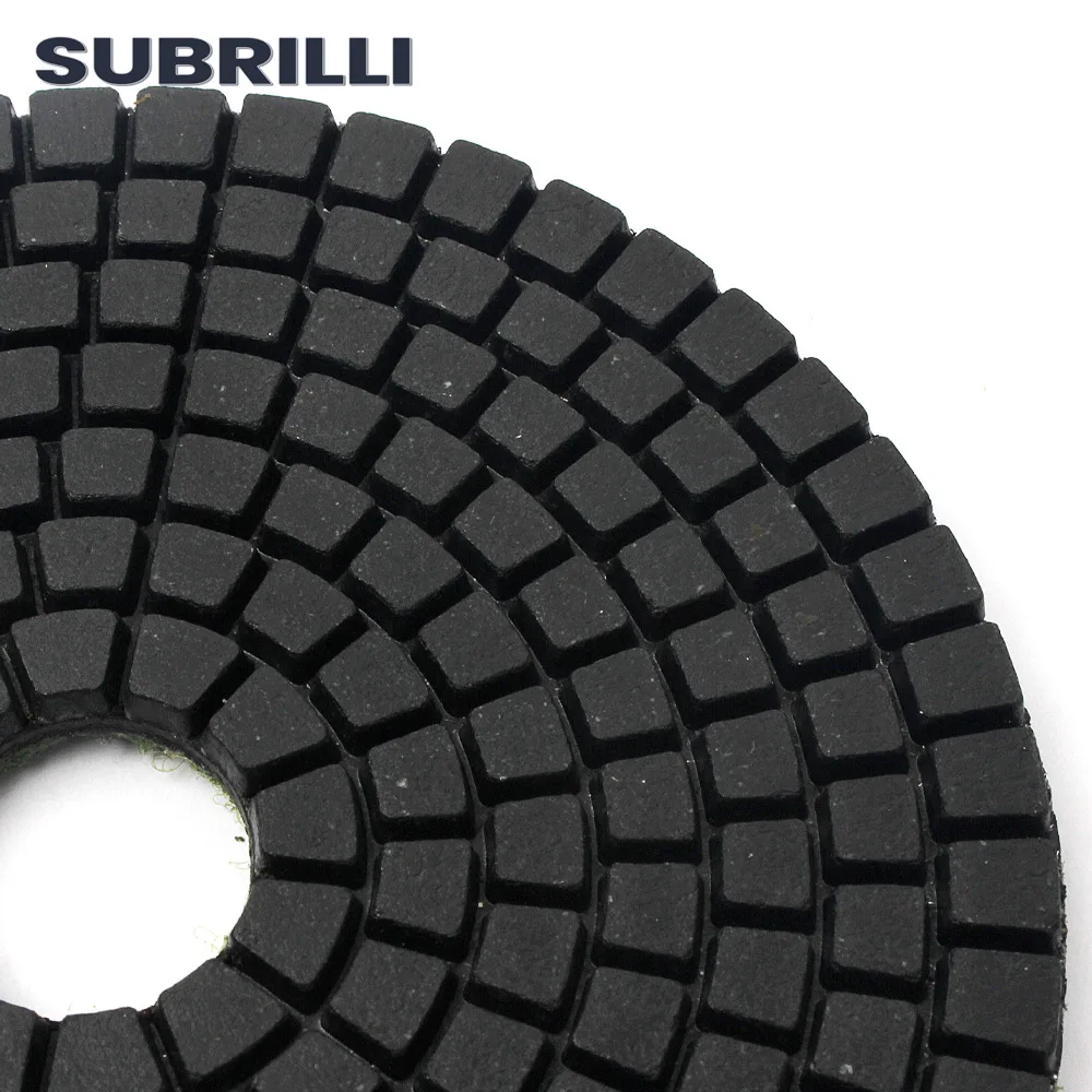 4 Inch 6pcs Grit 30# Diamond Resin Bond Polishing Pad Flexible Diamond Sanding Disc For Granite Marble Stone Concrete Wet Polish