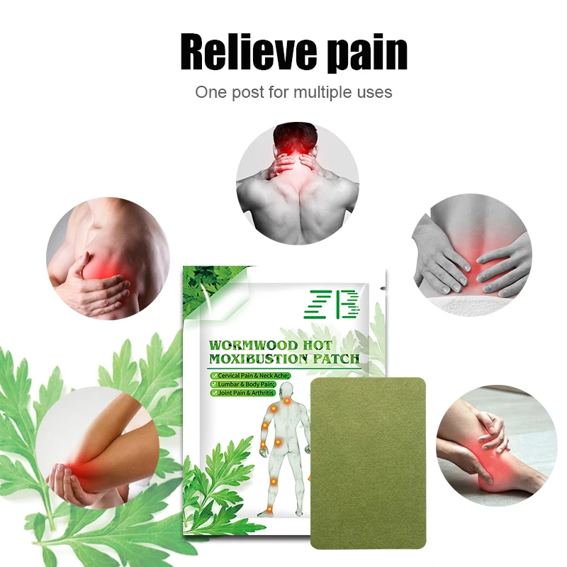 6pcs/Bag Wormwood Warm Moxibustion Medical Plaster Detox Patches Shoulder Neck Back Waist Pain Relieve Sticker Health Care