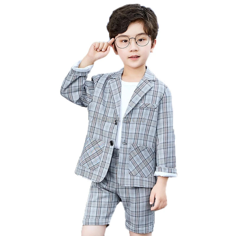 

2020 Kids Wedding Jacket +Pants 2Pcs Clothing Set Flower Boys Formal Tuxedos Performance Suit School Girls Host Dance Suit