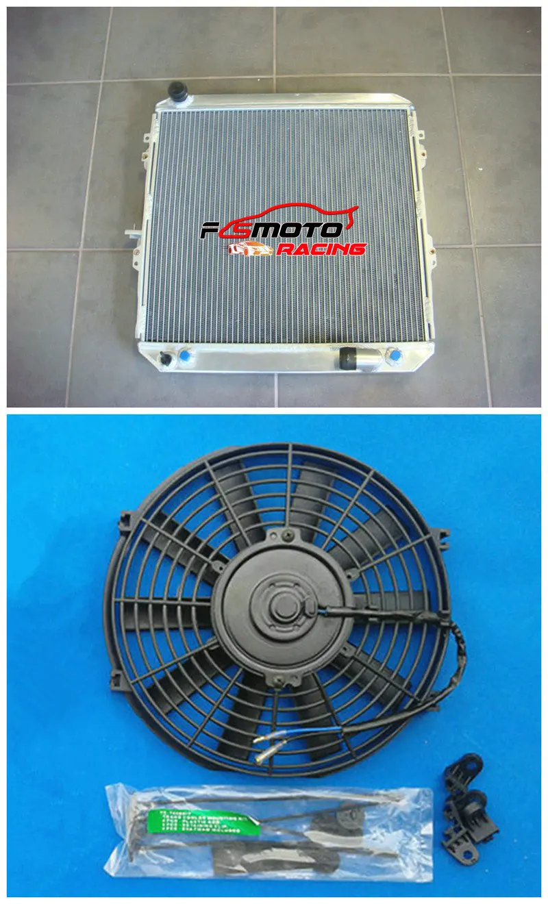 All Aluminum Radiator + Fan Cooling For Totota Surf HILUX 2.4/2.0 LN130 MT Manual & AT AUTO