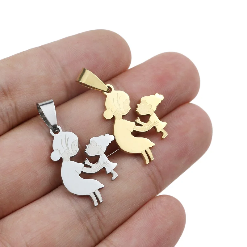 Stainless Steel Family Mom Charms Mother\'s Day Pendants for Diy Jewelry Making  Tone Charm Bracelet Necklace Accessories