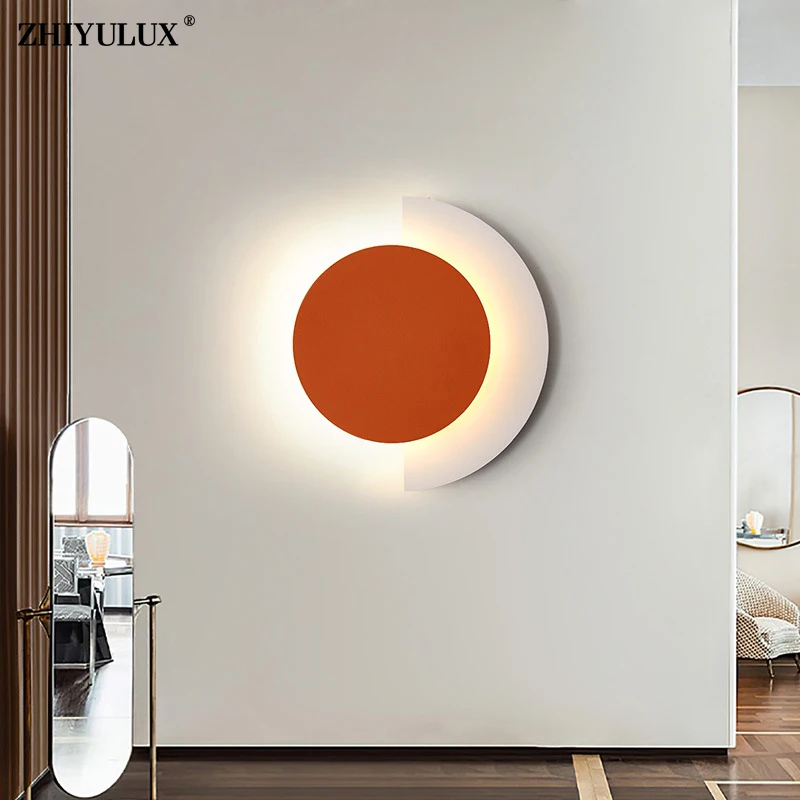 Orange Green Black New Modern LED Wall Lights Living Study Room Bedroom Bedside Corridor Aisle Parlor Flats Lamp Indoor Lighting